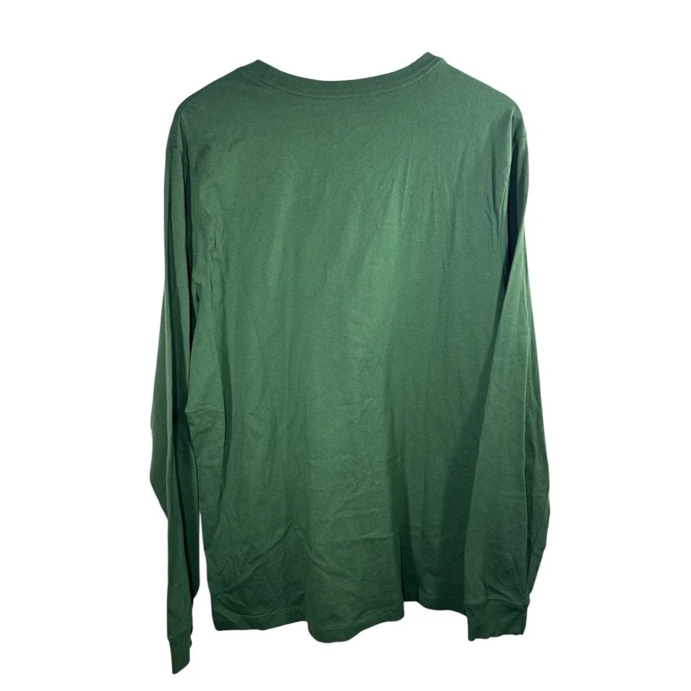 The Nike Tee Men's Size XL Long Sleeve Green Swoosh Logo‎ Regular Fit Crew Neck